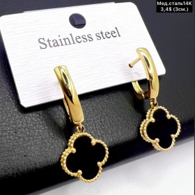 Сережки мед.сталь14К 10704 (3.см.)	